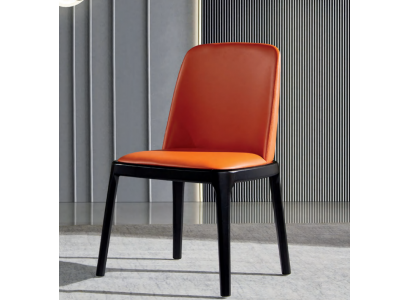 Orange-schwaarze Salle-à-manger-Stull Stilvoll Lehnstillen Moderne Holzstillen