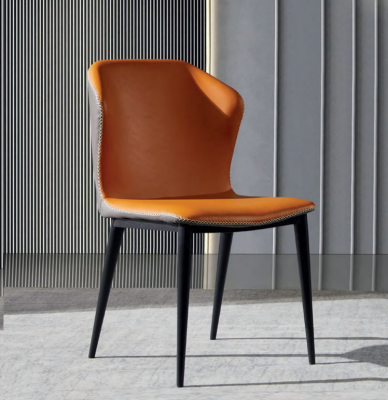 Schwaarz-orange iesszëmmerstull Designer Stiller Modern Lehnstiller Nei