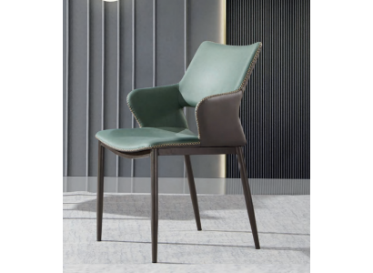 Braun-Gréng Holz Iesszëmmerstill Designer Holzstull Modern Lehnstill