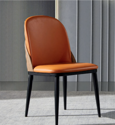 Orangen Stull Iesszëmmer Miwwelen Designer Einsëtzer Holz Textil Still
