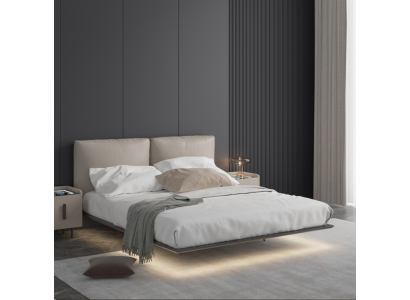 Hellgro Schlofzëmmer Wandbett LED-Bett Designer Holz Duebelbetter