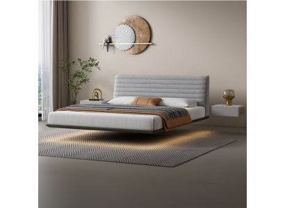 Grousst Wandbett Designer Schlofzëmmer LED-Betten Modern Duebelbetter