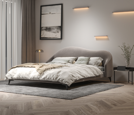 Grau Textillbett Schlofkummer Better Luxus Duebelbetter Stilvoll Miwwelen