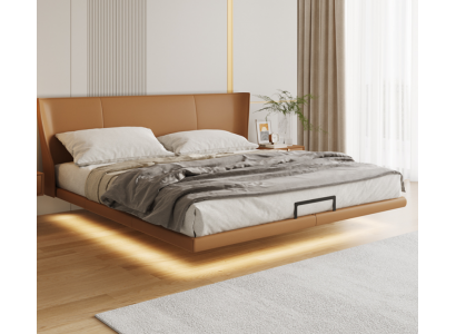 Brongt Wandsëtz Designer-Schlofkummer-Miwwelen Holzgestell Konschtliederbett