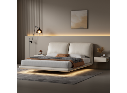 Wäisst Mauerbett Schlofkummer Designer Holzgestell Miwwelen Duebelbetter