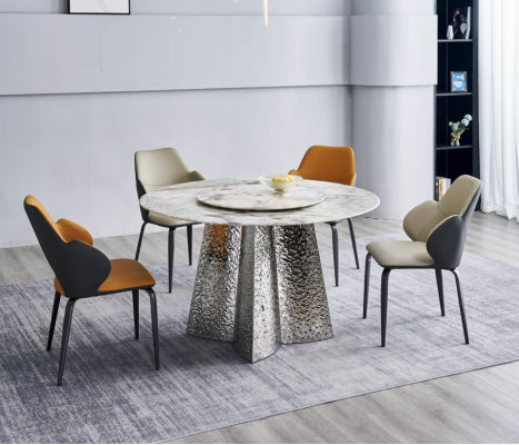 Modern Iessgruppe Designer Iessdësch 4x Kënschtlederen Still Luxus 5deeleche Set