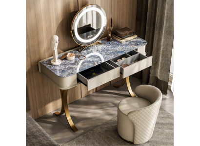 Schlofkummer Beige Make-uptisch Designer Kosmetiktisch 2x Schäffercher