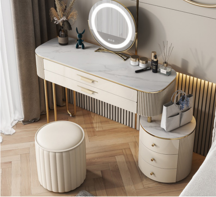Wäissen Schminktisch Designer Friséierdëscher Schlofzëmmer Kosmetiksdëscher