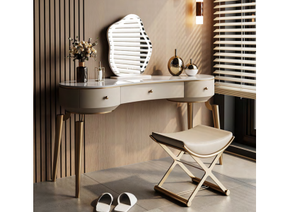 Schlofzëmmer Miwwelen Designer Make-up-Dësch Holzgestell Kosmetiks-Dësch Nei