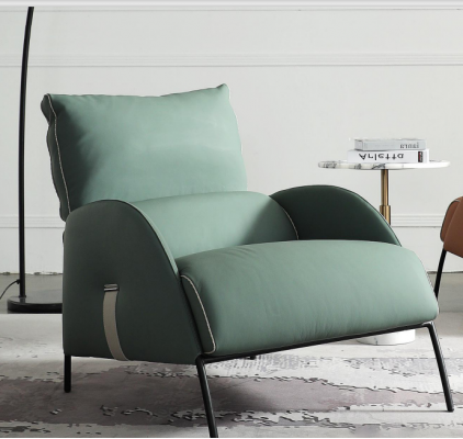 Designer grénge Fauteuil Moderne Sëtzfauteuil Eenzelsëtz 1-Sëtz Loungefauteuil