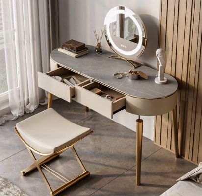 Beige Kosmetiksstroum Designer Schlofzëmmert Möbel Edele Friséierkommode