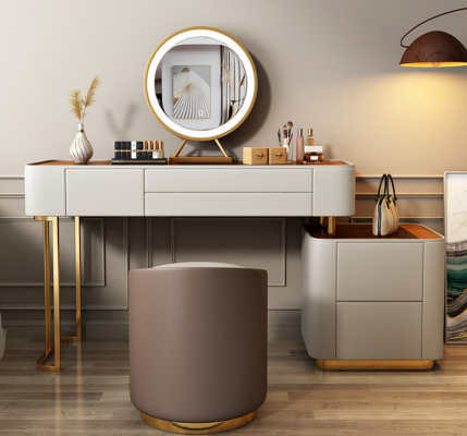 Stilvollen wäisse Schminktisch mat Schief Designer Frisierkommode