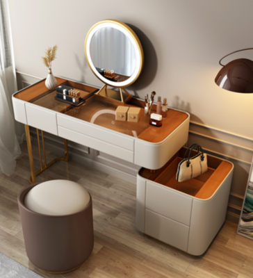 Stilvollen wäisse Schminktisch mat Schief Designer Frisierkommode