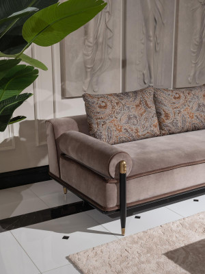 Sofagarnitur Drësëtzer Fauteuil Couchtische Set 6-Teileg Gro Wunnzëmmer