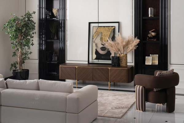 Garnitur Ecksofa Fauteuil Stoffsofa RTV Niddregschaf Beige Modern 3-teilest Set