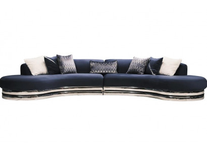 Couch Sofa 5 Sëtzer Polstersofa Grousst Stoffsofa Blo Modernen Design