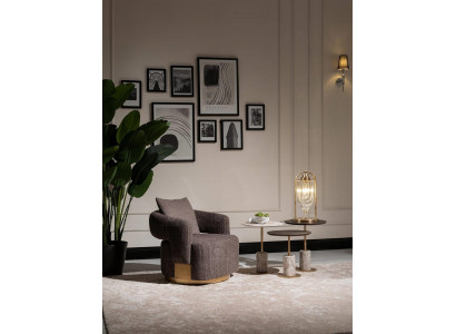 Komplett Wunnzëmmer Still Bäizanteler 4tlg Stoff Gro Holz Modern