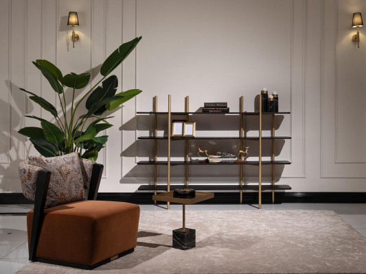 Garni­tur Fautteuil Stoff Niewentëscher Regaler Set 4 Stéck Wunnzëmmer Orange