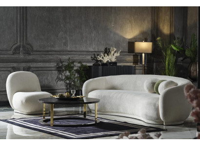 Sofagarnitur Garnitur Stoffsofa Wäiss Polstersofa Modern Set 2 Stéck Sofa