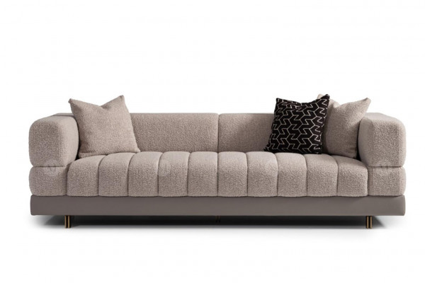 Dräisëtzeger Couch Sofa 3 Sëtzer Polstersofa Stoffsofa Modern Gro