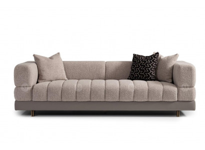Dräisëtzeger Couch Sofa 3 Sëtzer Polstersofa Stoffsofa Modern Gro