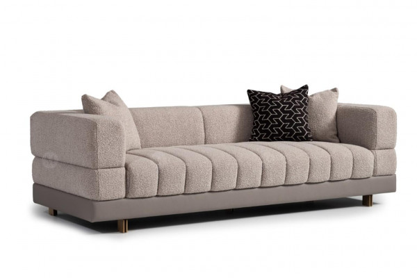 Dräisëtzeger Couch Sofa 3 Sëtzer Polstersofa Stoffsofa Modern Gro