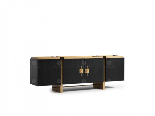 Anrichte Sideboard Schaf Kommode Holz Schwaarz Modernen Design Gold