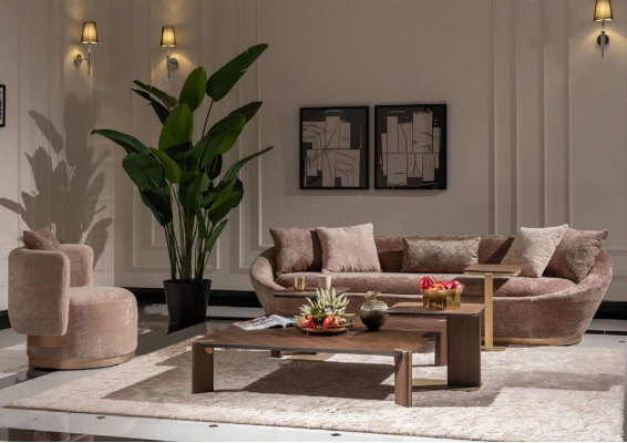 Couchgarnitur Sofagarnitur Stoffsofa Drësëtzeger Fauteuil Beige Couch Set