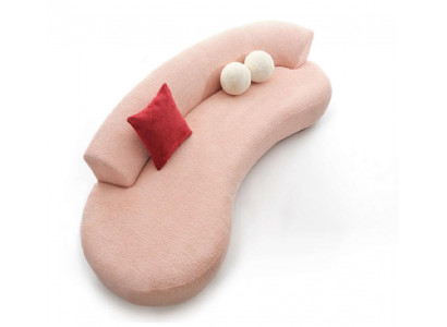 Canapé dräisëtzeger Stofsofa Sofa 3 Sëtz Polstersofa Moderne Rosa