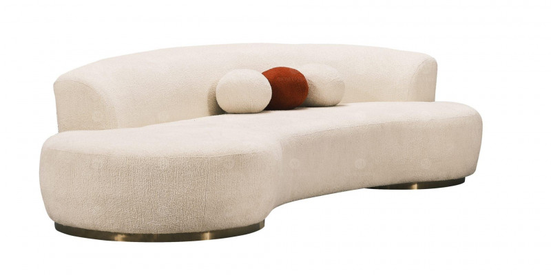 Dreisëtzer Polstersofa Couch Sofa 3-Sëtzer Stoffsofa Modern Wäiss