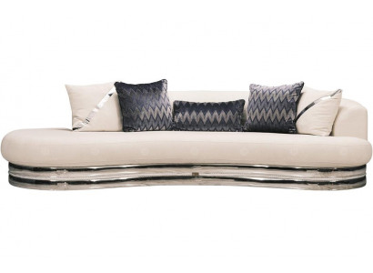 Dreisëtzer Canapé Sofa 3 Sëtzer Polstersofa Stoffssofa Modern Wäiss