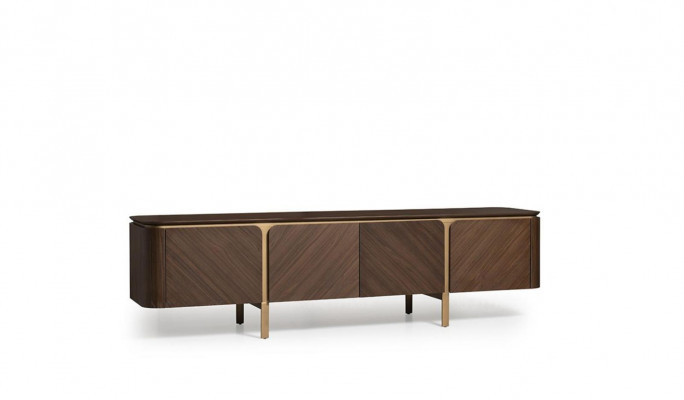Sideboard RTV Lowboard TV Ständer Dësch Holz Braun Wunnwand Modern