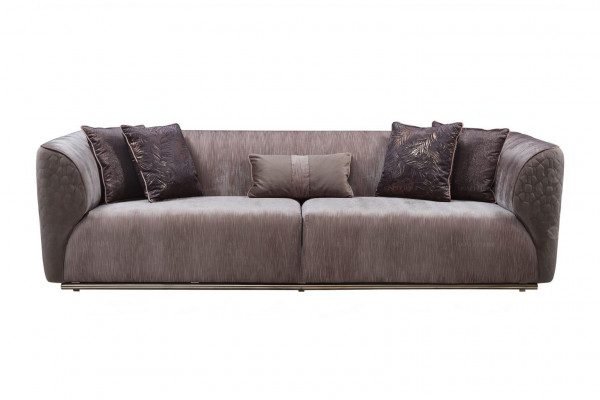 Modern Drësëtzerg Sofa 3 Sëtz Polstersofa Stoffsofa Modern Braun Sofas