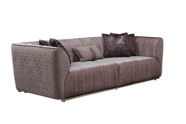 Modern Drësëtzerg Sofa 3 Sëtz Polstersofa Stoffsofa Modern Braun Sofas