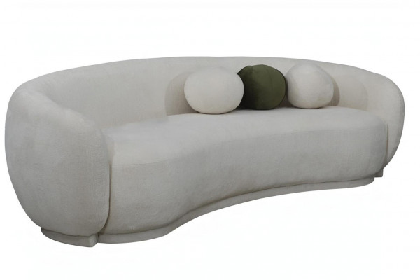 Modern Stoffsofa dräi-Sëtzer Canapé Sofa 3-Sëtzer Wäiss Stoff Polstersofa