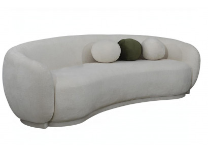 Modern Stoffsofa dräi-Sëtzer Canapé Sofa 3-Sëtzer Wäiss Stoff Polstersofa