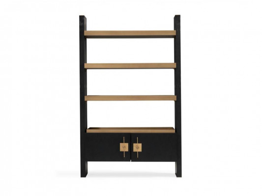 Design Schaf mat Regaler Schänk Holz Schwarz Gold Holzschaf