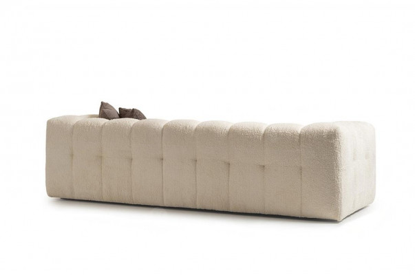 Couch Luxus Dreesëtz Sofa 3 Sëtz Stoffsoufa Polstersoufa Stoff Wäiss