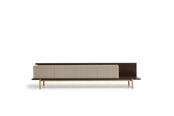 Sideboard RTV Lowboard TV Ständer Dësch Wunnzëmmer Holz Beige Modern