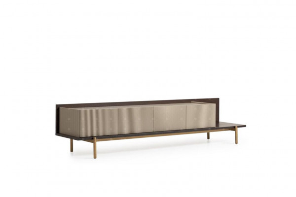 Sideboard RTV Lowboard TV Ständer Dësch Wunnzëmmer Holz Beige Modern