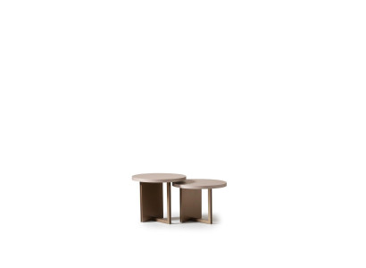 Grupp Niewebieter Dësch Couchdësch Holz Dësch Set Beige Kaffisdësch 2-Stéck Set