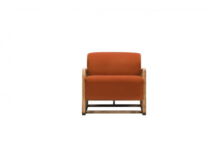 Sesselen Ainzesëtz Sëtz Orange Holz Wunnzëmmer Relaxsessel Design