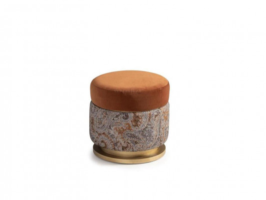 Sëtzkëssen Sëtzocker Pouf Foussocker Sëtzkëssen Stoft Orange Ronnen Hocker