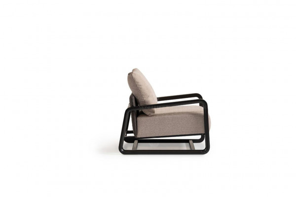 Fernsehstull Fautteuil Eenzelstull Sëtz Beige Holz Wunnzëmmer Design