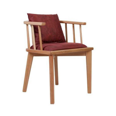 Braune Iesszëmmerstull Design Holzstull Einsëtzer Polster 1-Sëtzer