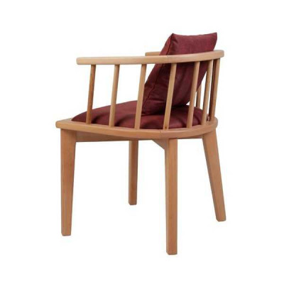 Braune Iesszëmmerstull Design Holzstull Einsëtzer Polster 1-Sëtzer