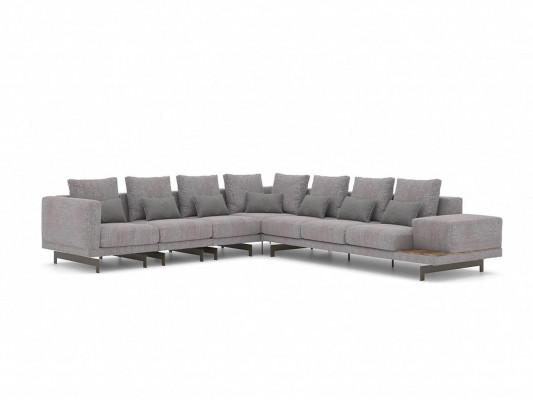 Eckcouch L-Form Wunnzëmmer Ariichtung Designer Textil Canapé Modern Garnitur