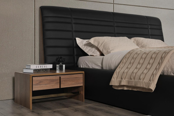 Schlofzëmmer Bett 2x Nuetsdësch Design Komplett Set Better brong 5tlg