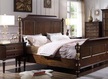 Schlofzëmmer-Set Bett 2x Nuetsdëscher Luxus nei 3tlg Design Modern Holz