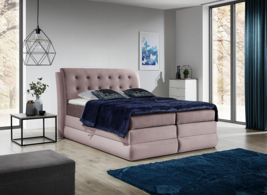 Boxspringbett Design Duebel Hotel Modern Bett Schlofzëmmer Chesterfield Miwwelen